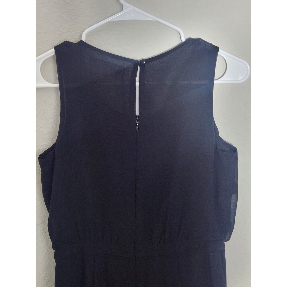 Ann Taylor LOFT Dress Womens 4P Black Sleeveless Button Accent Career Midi - Picture 6 of 6